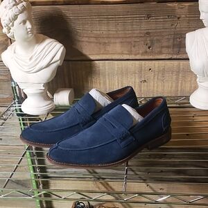 Stacy Adams Suede Navy Loafers Sz 9 M